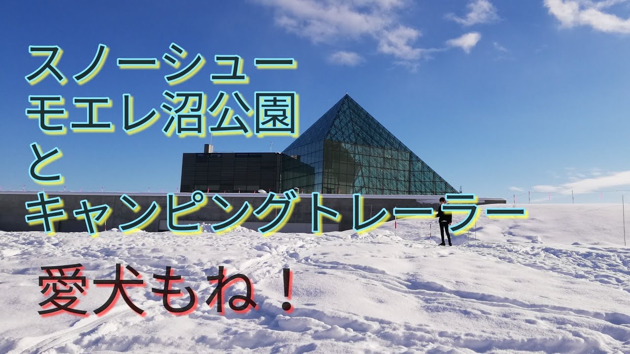 札幌 モエレ沼公園でスノーシュー ウチの庭でわんちゃん雪遊び キャンピングトレーラーでくつろぎ