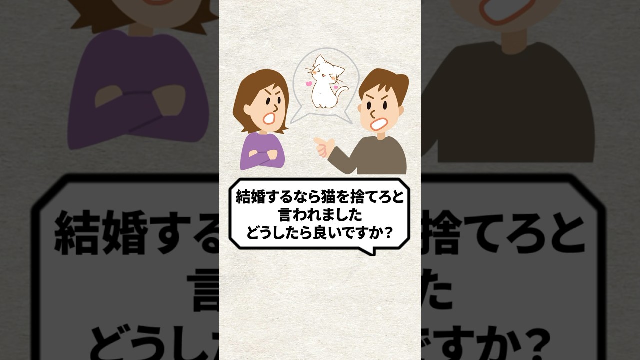 Q：結婚するなら猫を捨てろと言われました、どうしたら良いですか？