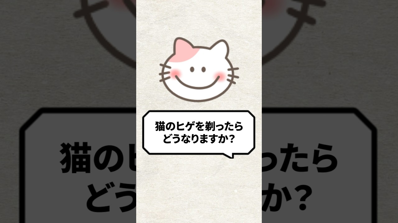 Q：猫のヒゲを剃ったらどうなりますか？