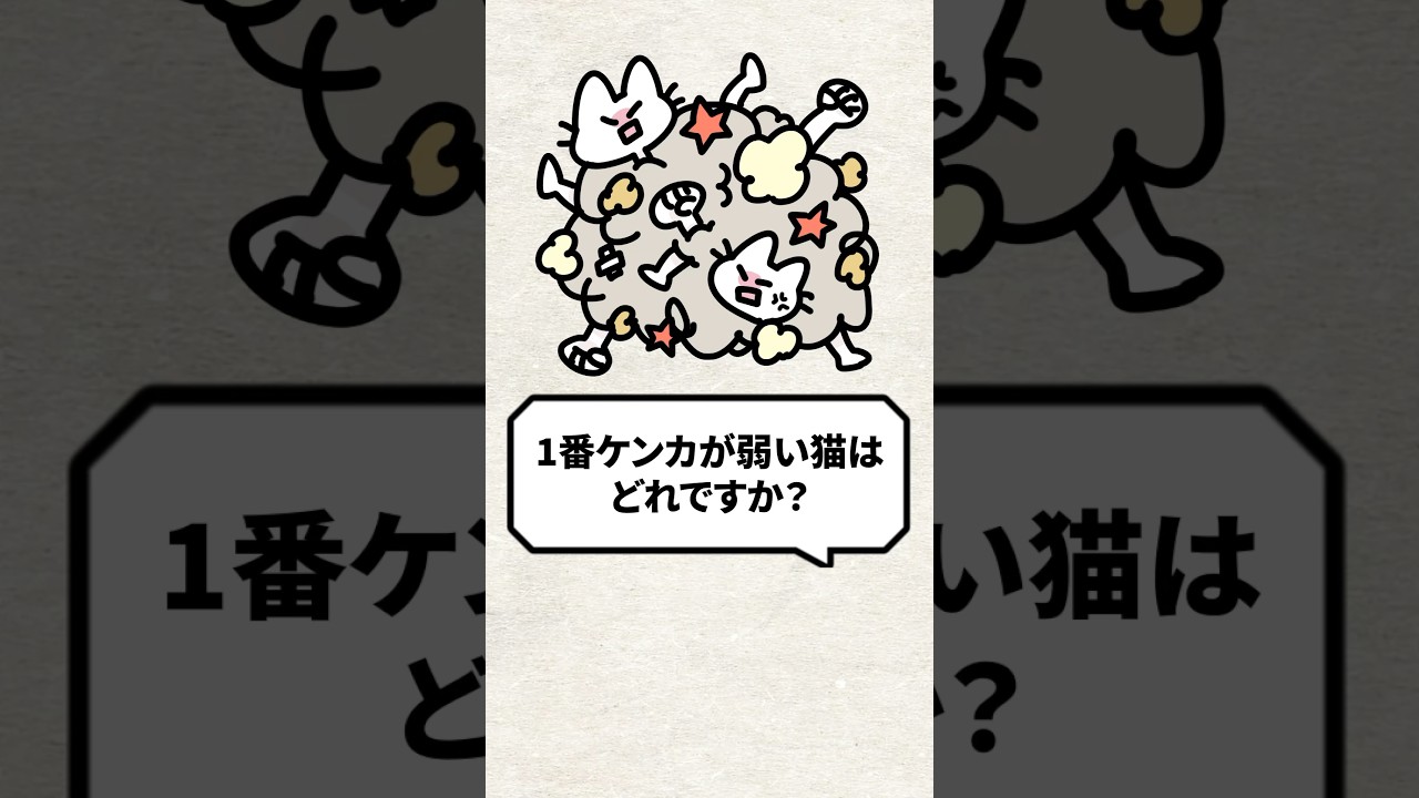 Q：一番ケンカが弱い猫ってどれですか？