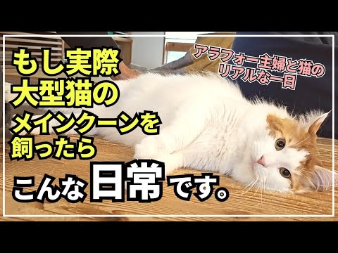 アラフォー主婦が大型猫を飼うとこんな1日になります【メインクーン】