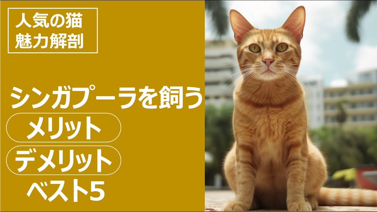 人気の猫 魅力解剖！シンガプーラを飼うメリット・デメリットベスト5