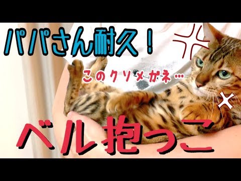 パパさんどれだけベルを抱っこできるかな？