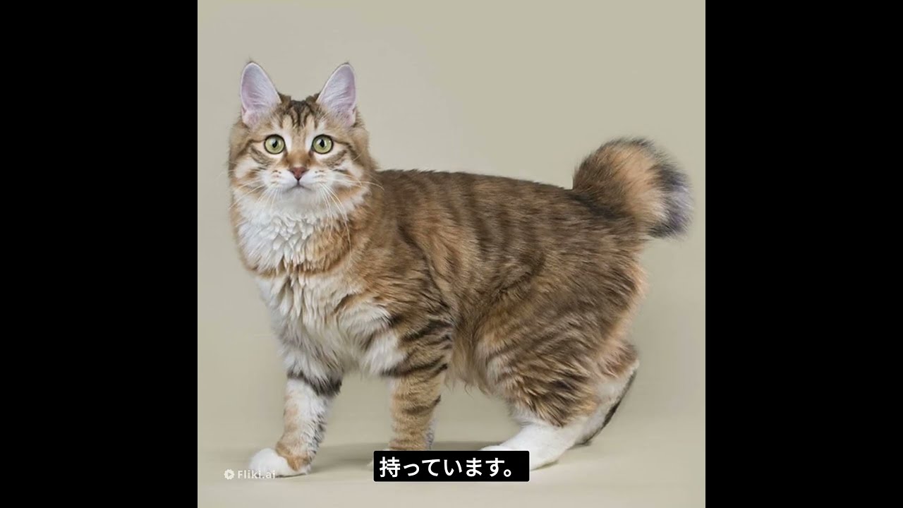 「ジャパニーズ・ボブテイル」または「ラッキー・キャット」としても知られるジャパニーズ・ボブテイルの猫