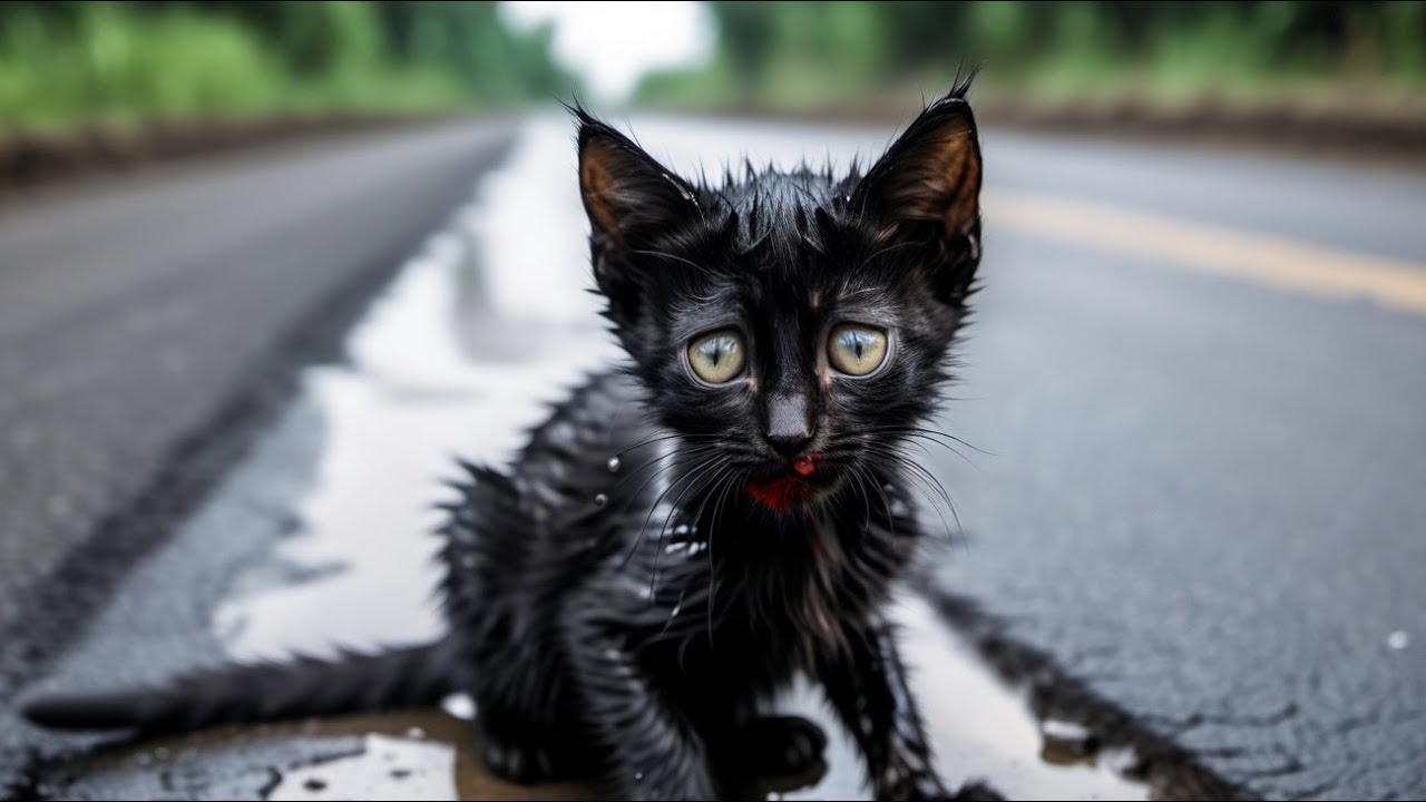 誤って車にはねられた子猫。通行人は無関心で気に留めなかったが、一人の優しい女性が救いの手を差し伸べた【感動】