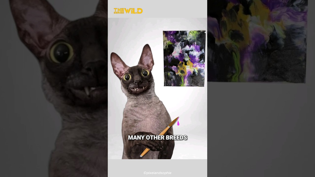 Cornish Rex is an Artist..! | A unique Cat breed #shorts 😻