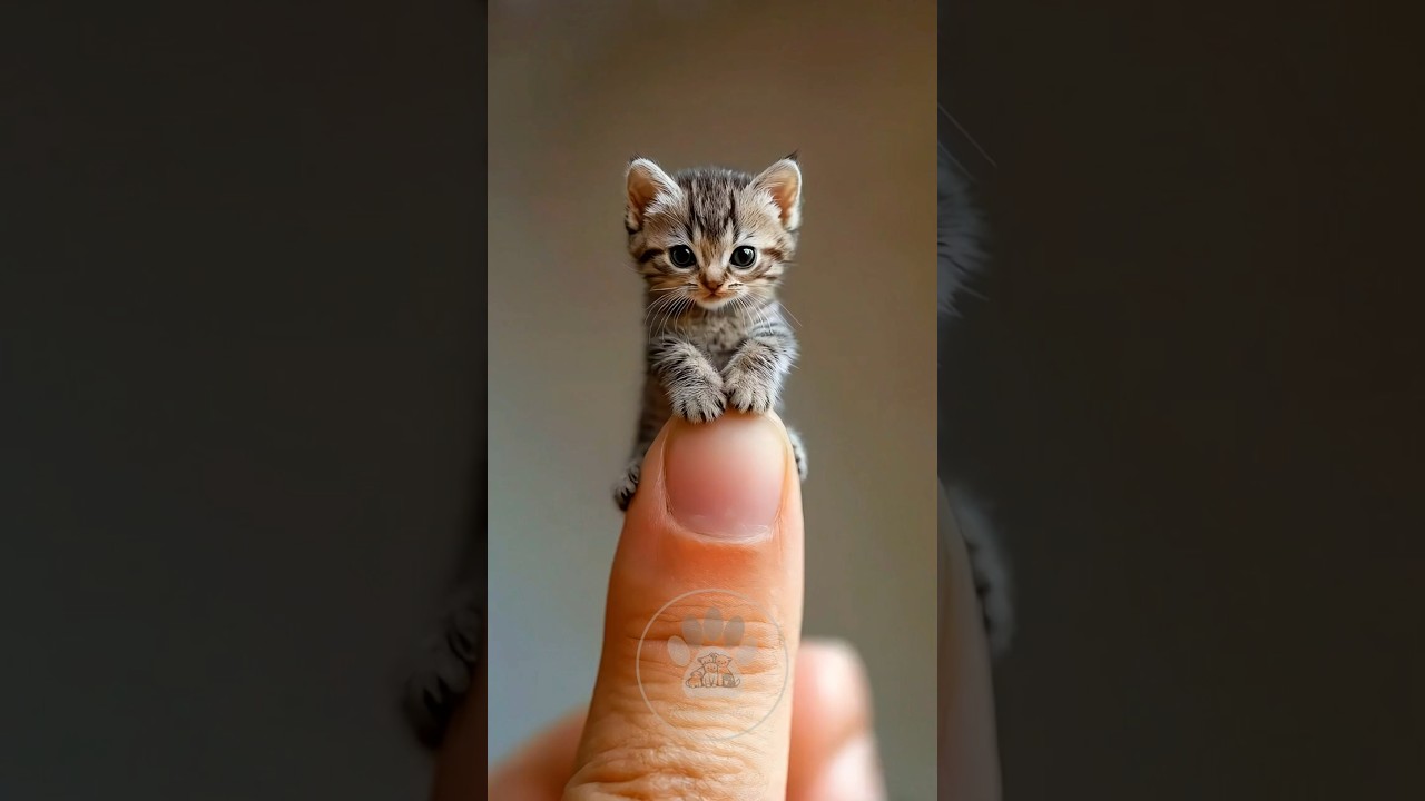 Can You Handle the Cutest Kitten on a Thumb? 😻 #shorts #cutenessoverload #cat #thumbcat #adorable