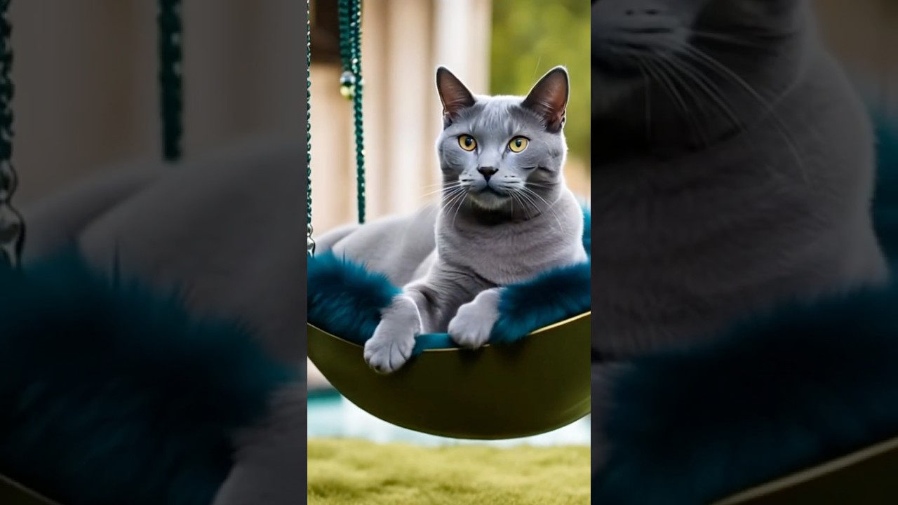Swaying Russian Blue Cat