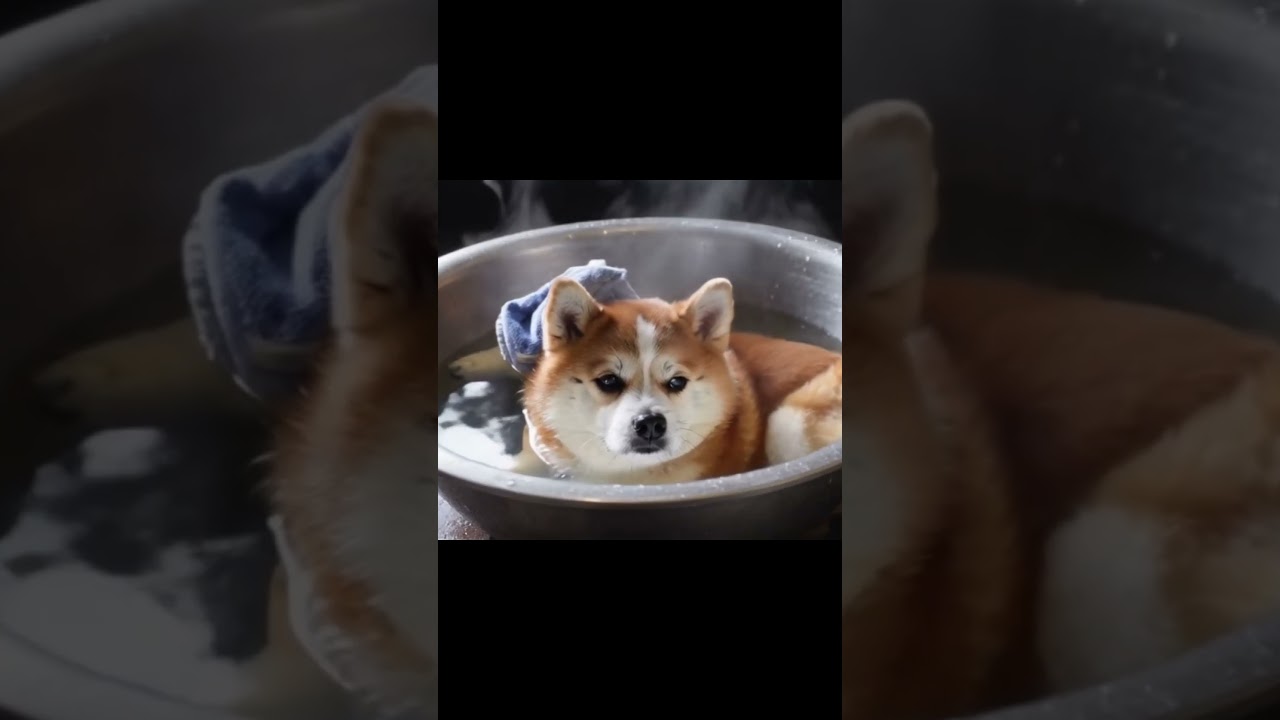 【まったり】秋田犬が専用のお風呂を見つけたみたいで…