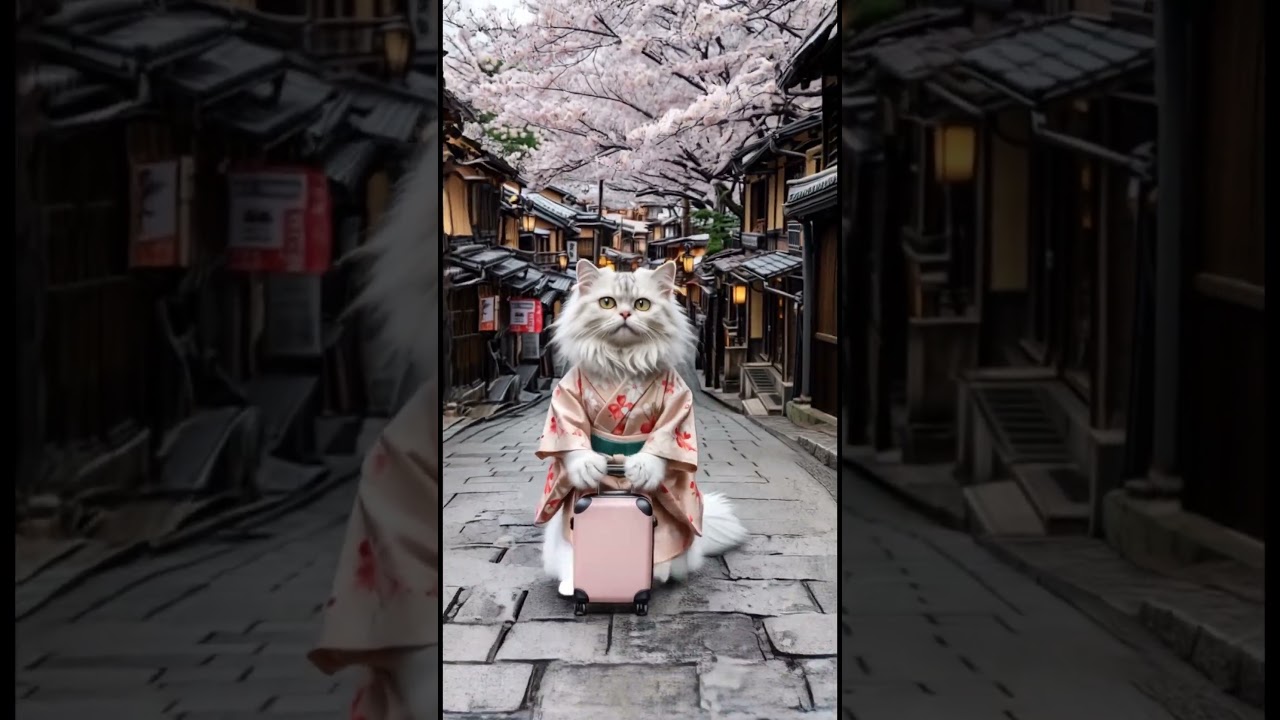 ペルシャ猫の京都観光🔷Animal Stories #shorts