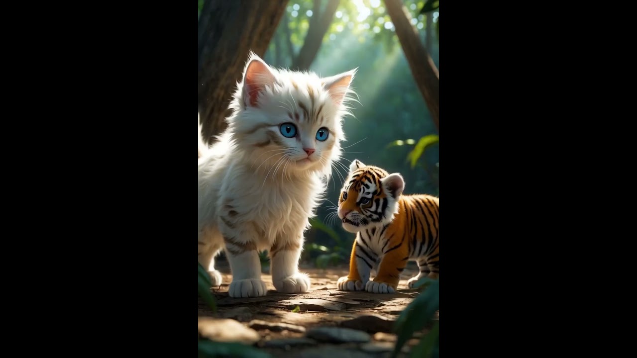 Pelle The Ragdoll Kitten Saves Tiger Cub From An angry Mob #animalfriendship #animalrescue #cat