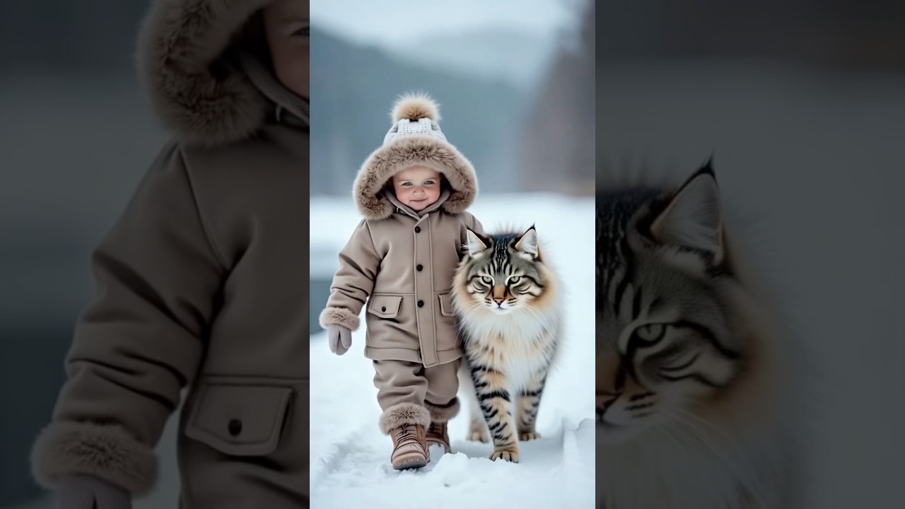 Adorable Baby Meets Beautiful Cats! 🐱🥰