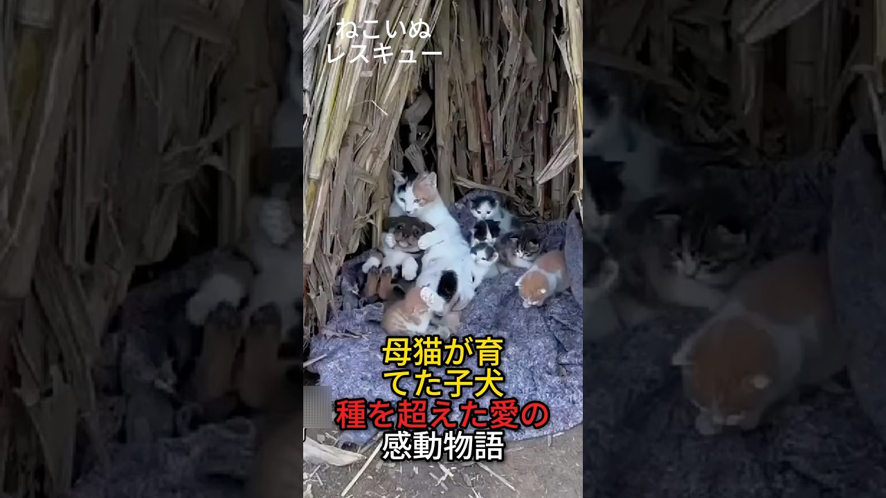 母猫が育てた子犬…種を超えた愛の感動物語