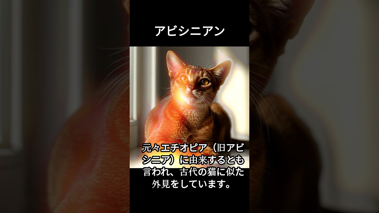 アビシニアンのかわいい生態、雑学【猫】#cat#catshortsvideo #ねこ#ネコ#猫#かわいい#雑学#豆知識#解説