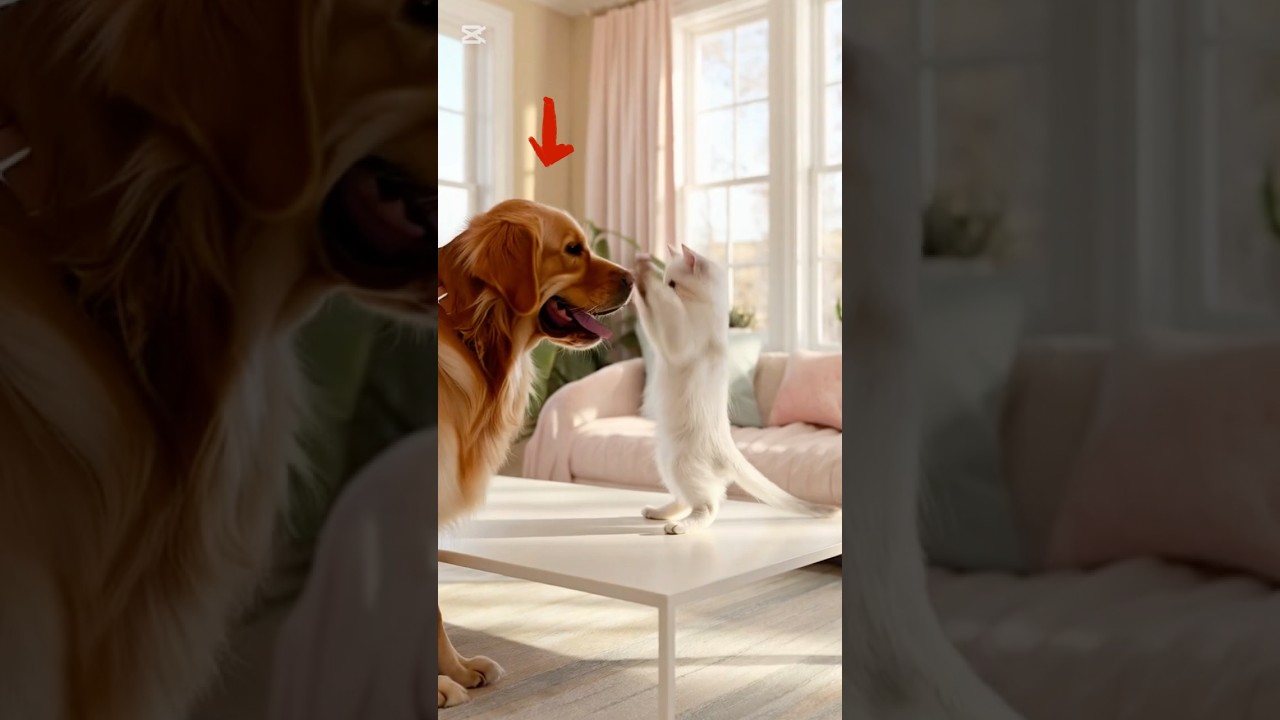 Tiny Kitten vs. Giant Golden Retriever! 🐱🥊🐶 (Too Funny!)