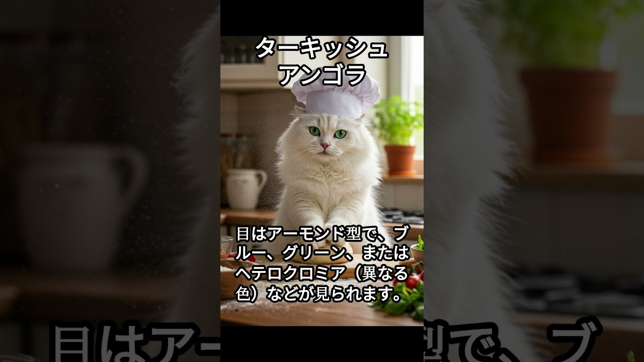 ターキッシュアンゴラのかわいい生態、雑学【猫】#cat#catshortsvideo #ねこ #ネコ #猫 #子猫  #かわいい #雑学 #豆知識 #解説