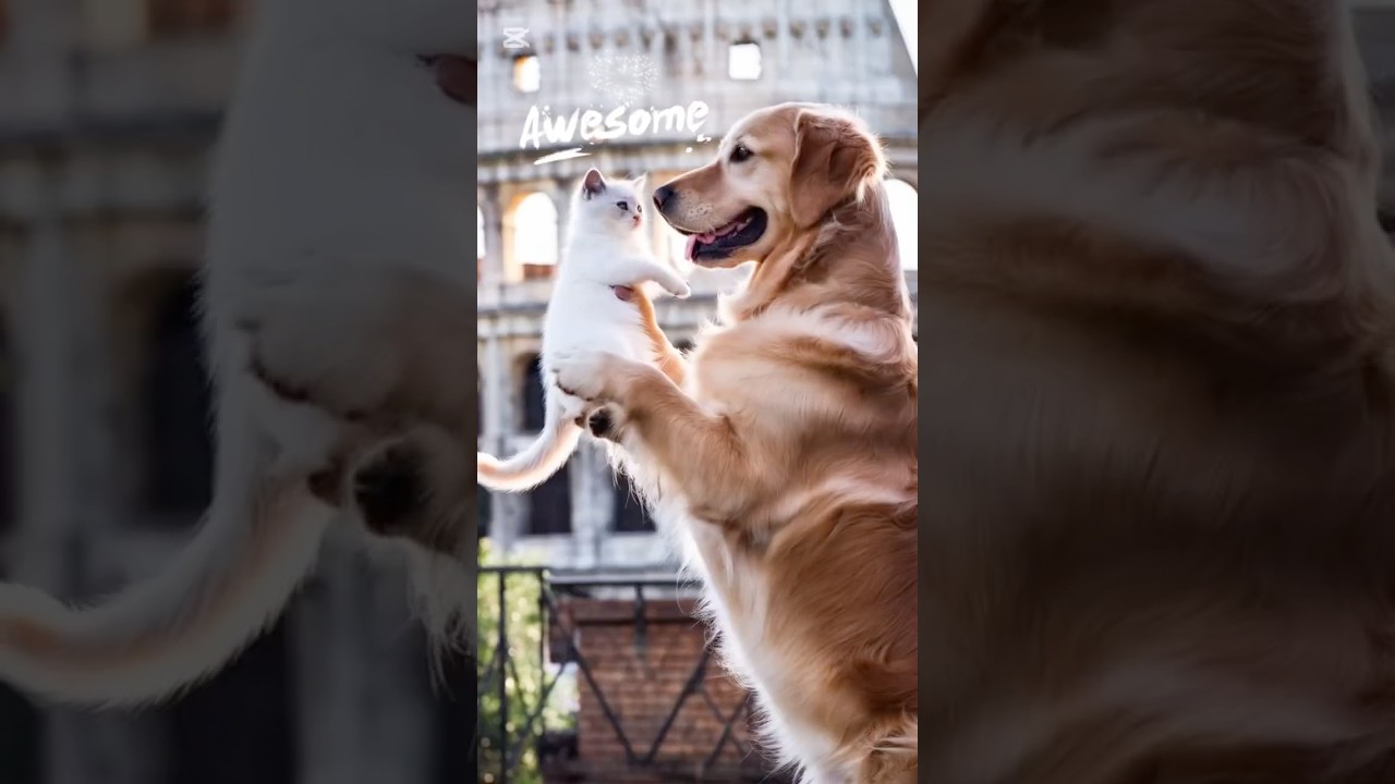 🇮🇹🐶🐱 Golden Retriever & Ragdoll’s Epic Rome Adventure! 🍕✨ (Europe trip) #cat #funnycats #cute