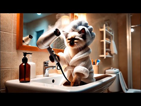 【癒し】可愛いシャム猫のナイトルーティン/Cute Siamese kitten's night routine