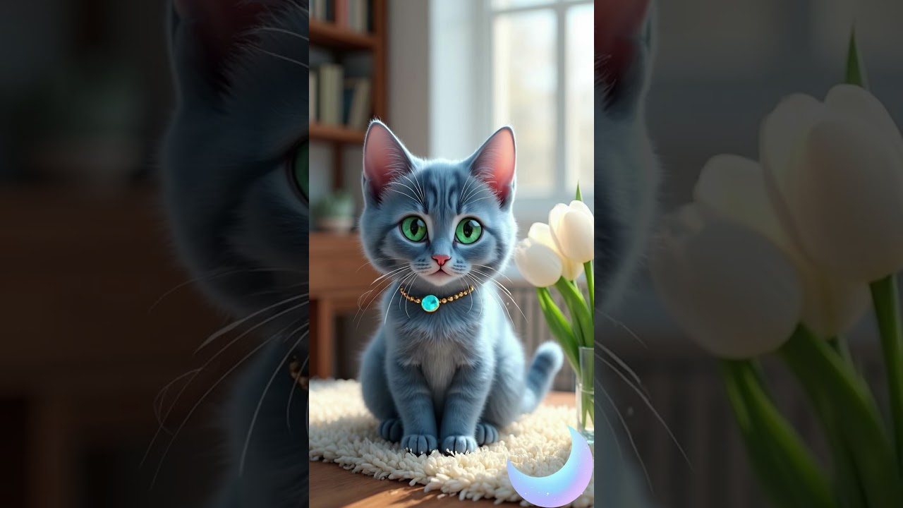 Heartwarming! The Smiling Moments of Russian Blue Kitten