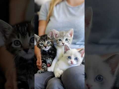 These 3 Kittens Just Stared Into My Soul… 🥹💙 #shortvideo #viralvideo #ytshorts