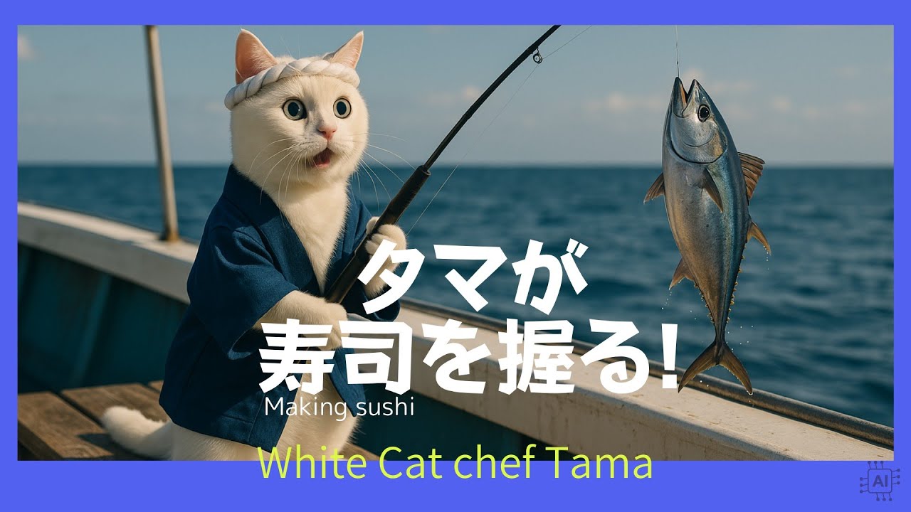 【Ai猫料理】 タマが寿司を握る！