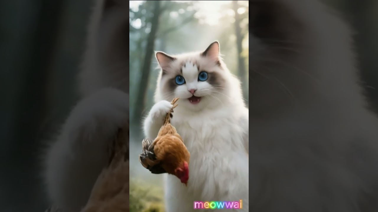 Funny Ragdoll Cat Cooks Soy Sauce Chicken Like a Pro 🍗 | #cat #catchef  #funnycats #catai #shorts