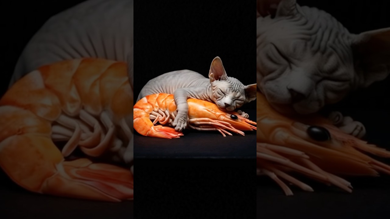 【ビルス様だって食べたい】スフィンクスvsシュリンプカクテル🦐 #asmr #cat #猫 #モッパン
