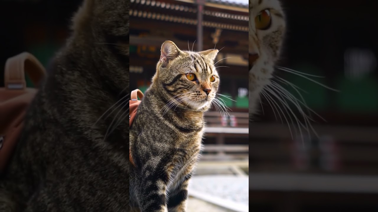 癒やしの猫旅～京都【かわいいAI肉球】 #shorts