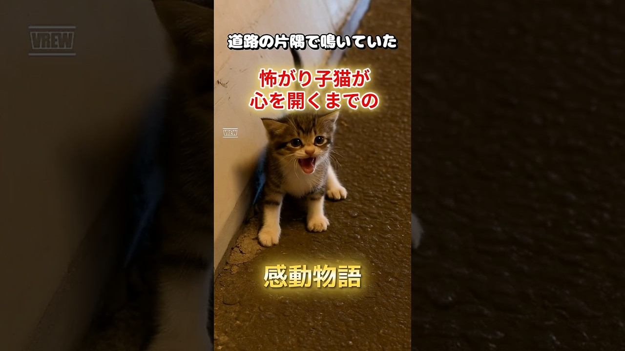 道路の片隅で鳴いていた 怖がり子猫が心を開くまでの感動物語 #子猫保護 #猫の救出 #感動ストーリー #保護猫 #動物を救おう