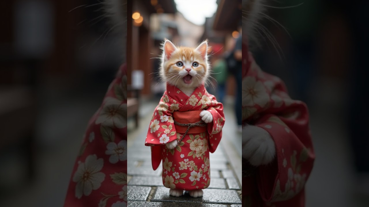 おにのパンツを歌う子猫 #ai #おにのパンツ #子猫 #猫 #かわいい #ペット #ねこ好き #kitten #cat #catvideos #着物 #ネコ #ねこ #舞妓 #geisha