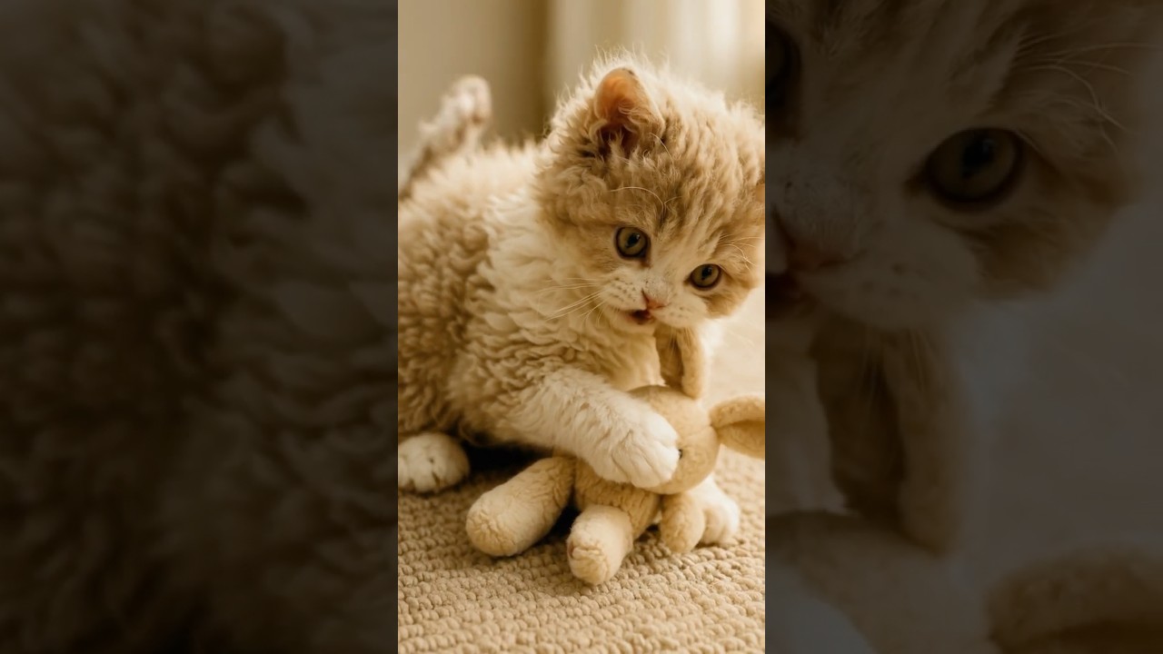 ルネール、ウサギと遊んだだけ。｜#shorts #子猫 #猫動画