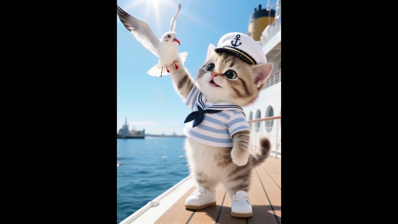 カモメの水兵さん2 #cat #cute #かしわねこ #好きな子猫 #funny #cutecat #kitten #pets #子ネコ #disney100白雪姫