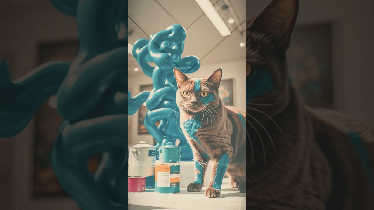 Havana Brown in Yves Klein Blue - When fur becomes living art 🎨 #catfashiongoals #pawlice #cat #cute