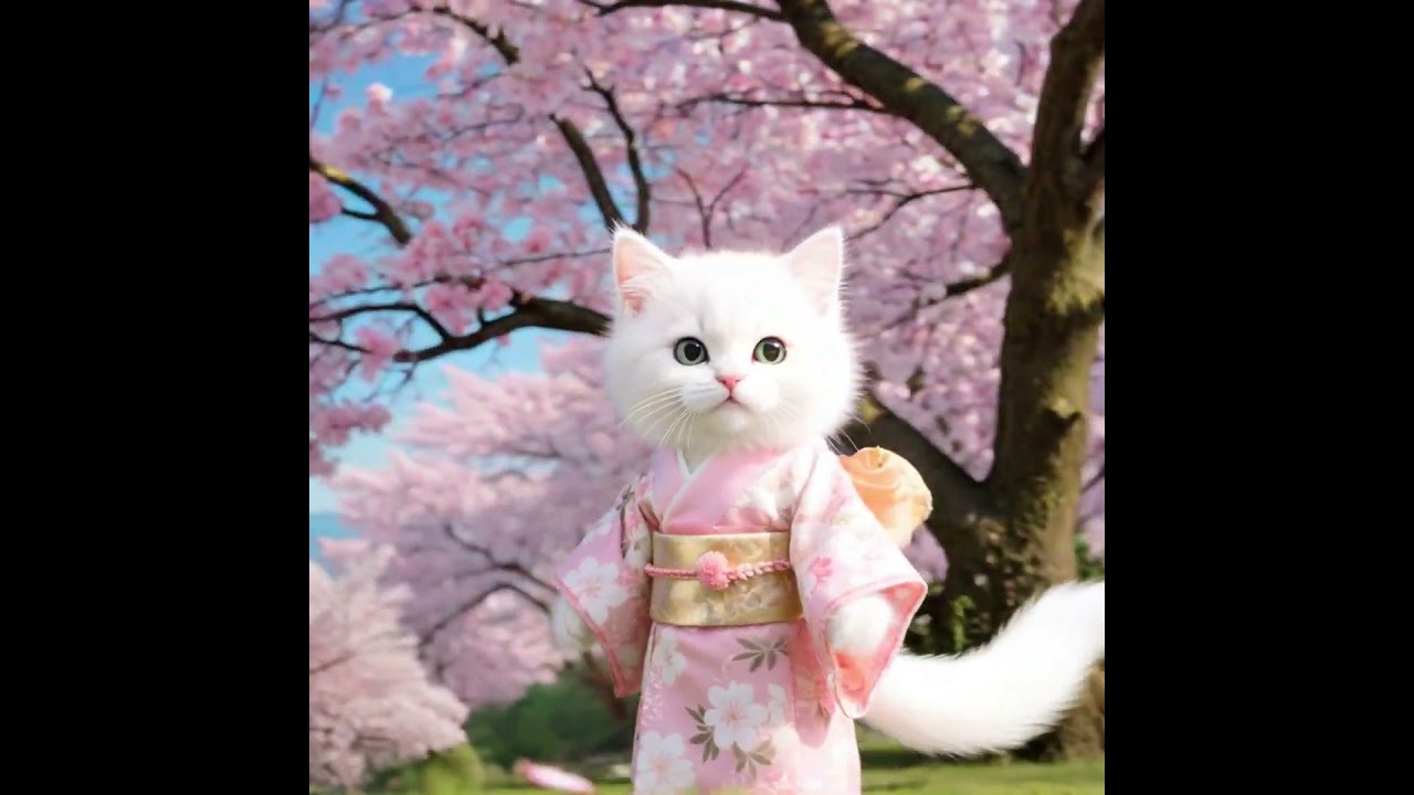着物を着た猫が日本の女神に変身 #cat #cute #かしわねこ #kitten #好きな子猫 #cutecat #funny #kitty #子ネコ #disney100白雪姫