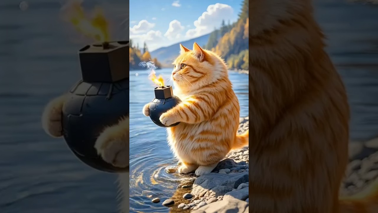 fishing cat  🎣 🐈  brown cat #cat #shorts #browncat