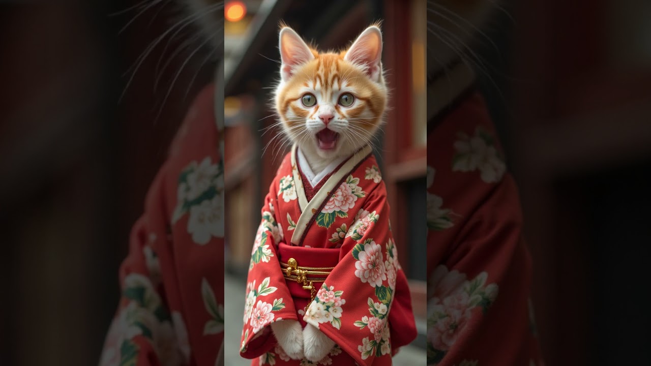 おにのパンツを歌う子猫 #ai #おにのパンツ #子猫 #猫 #かわいい #ペット #ねこ好き #kitten #cat #catvideos #着物 #ネコ #ねこ #舞妓 #geisha