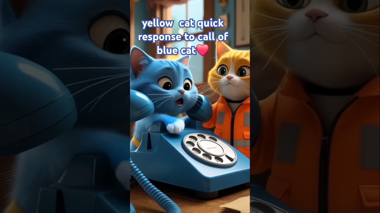 What Happened to This Cat? Blue to Yellow! #shorts #youtubeshorts #shortsfeed #cat