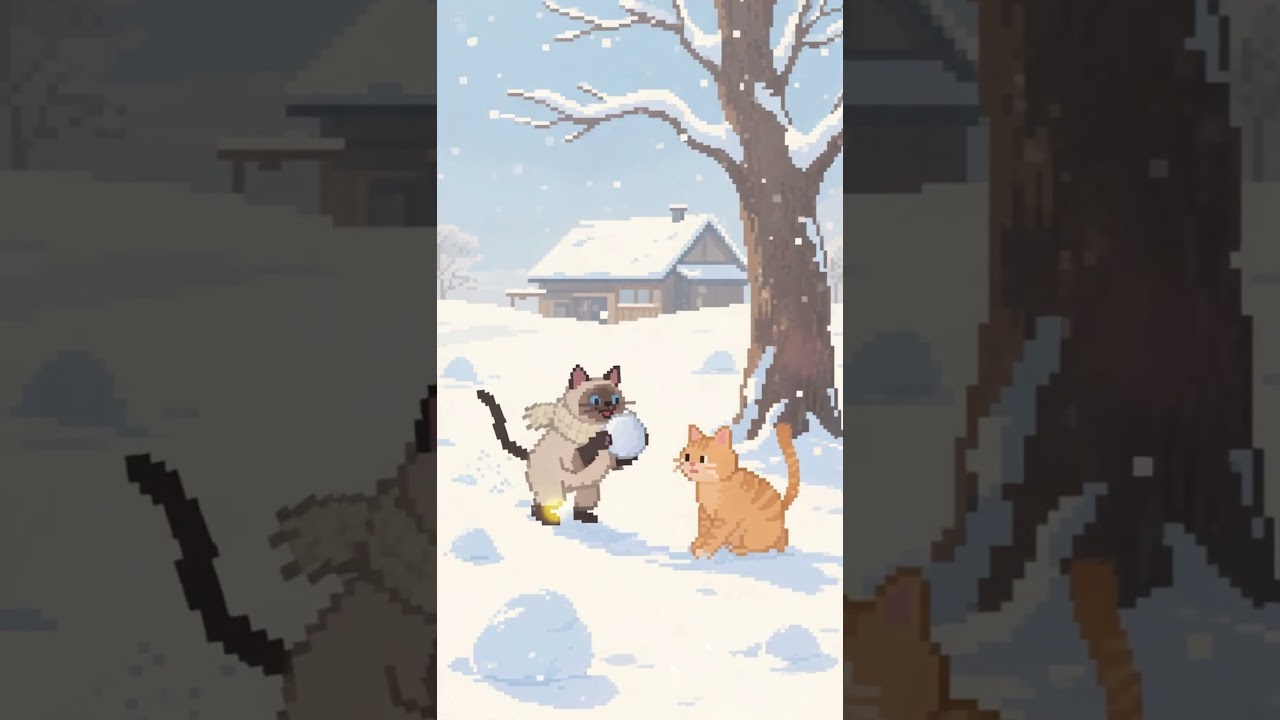 Orange cat and a Siamese cat EP8 #cat #funny #animation