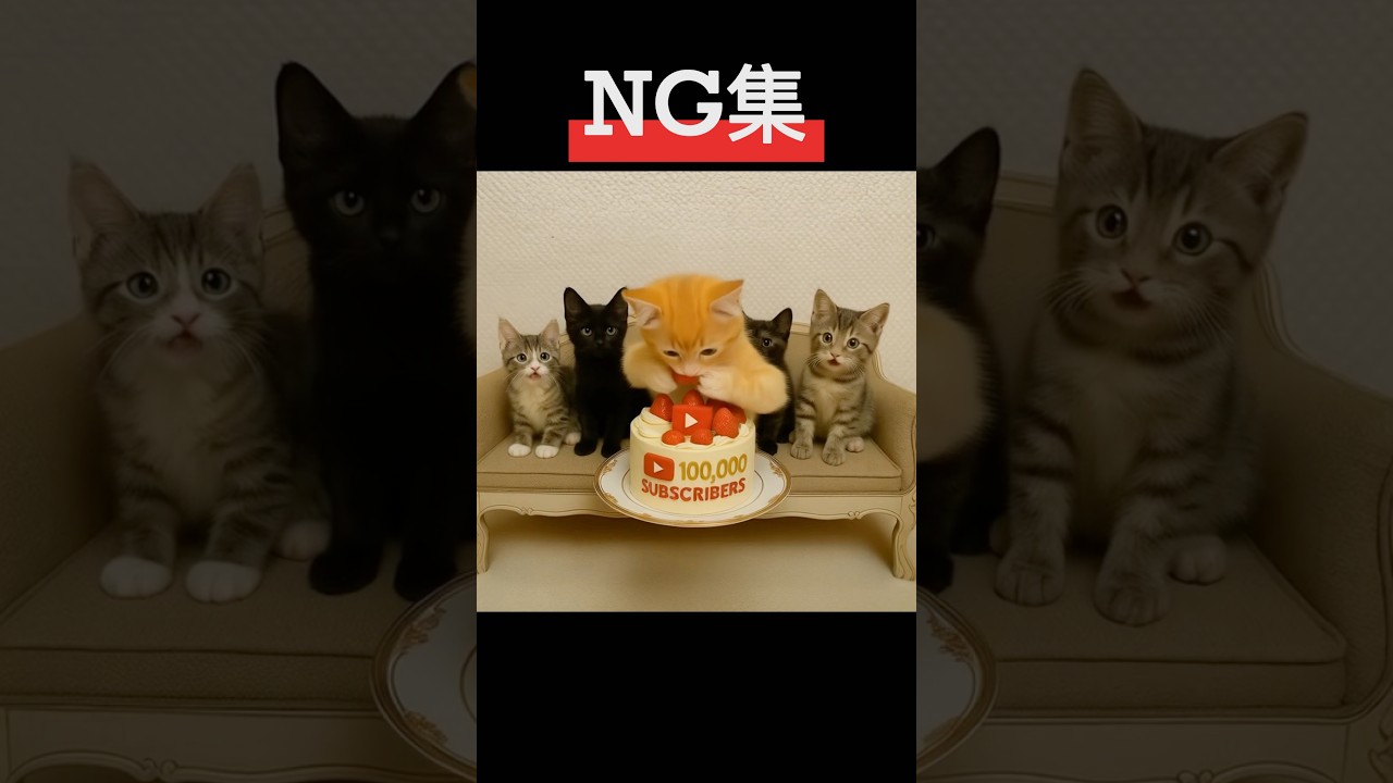 10万人突破お祝い動画のNG集②‥笑　#ai #子猫　#kitten