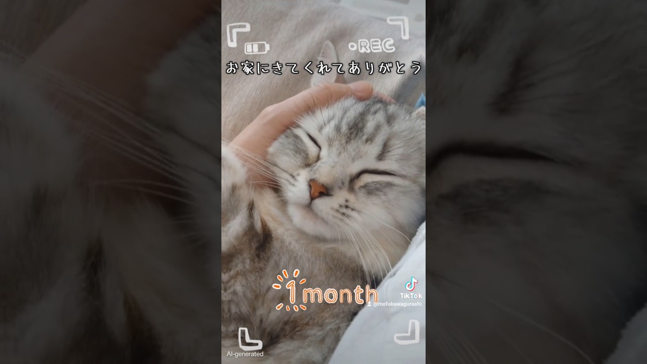 お家にきて1ヶ月のもふもふ｜キンカローのルル #cat #猫のいる暮らし #shorts