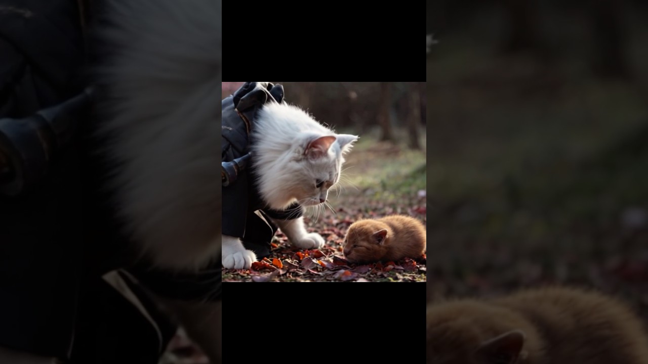 子猫と老サムライ猫の物語 #ai #cute #子猫 #ai #猫 #kitten #かわいい #pets #ネコ #猫動画 #catvideos #cat #catshorts