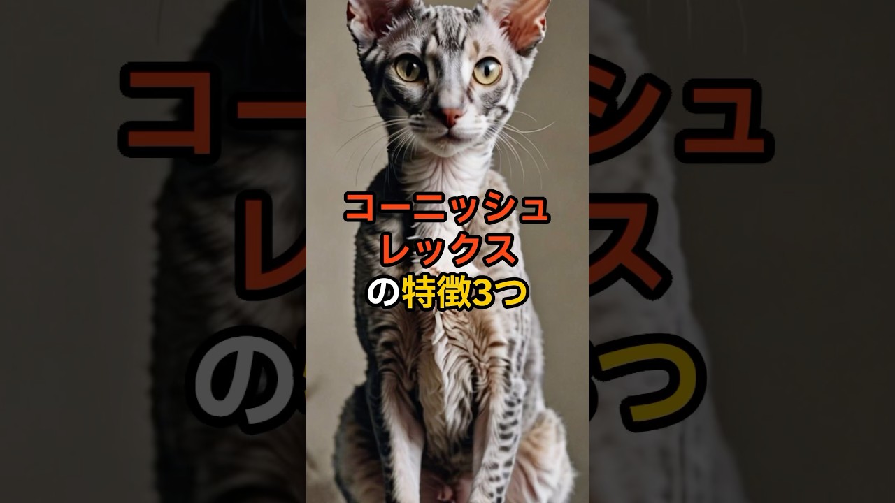 【珍しい猫種類】コーニッシュレックスの特徴3つ🐈【種類別特徴】#コーニッシュレックス #猫 #猫豆知識 #猫雑学 #cat