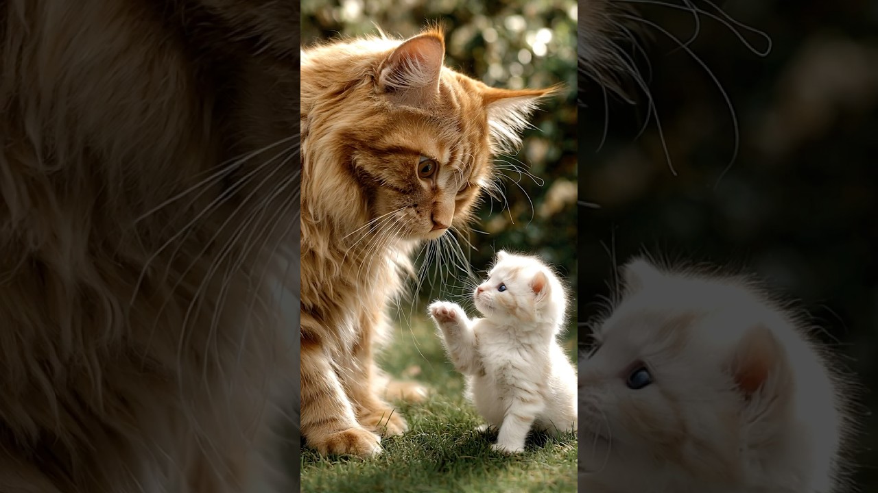 Can This Maine Coon Cat Cheer Up A Kitten?
