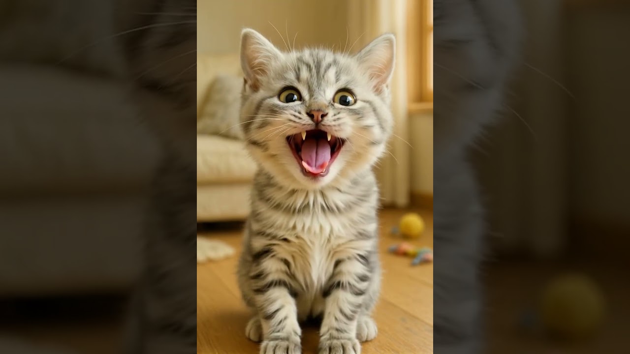 なんかすんごい嬉しいニュースを聞いたらしい子猫 #ai #子猫 #cat #ネコ #かわいい #大喜び #goodnews #驚き #猫 #ねこ動画 #kitten