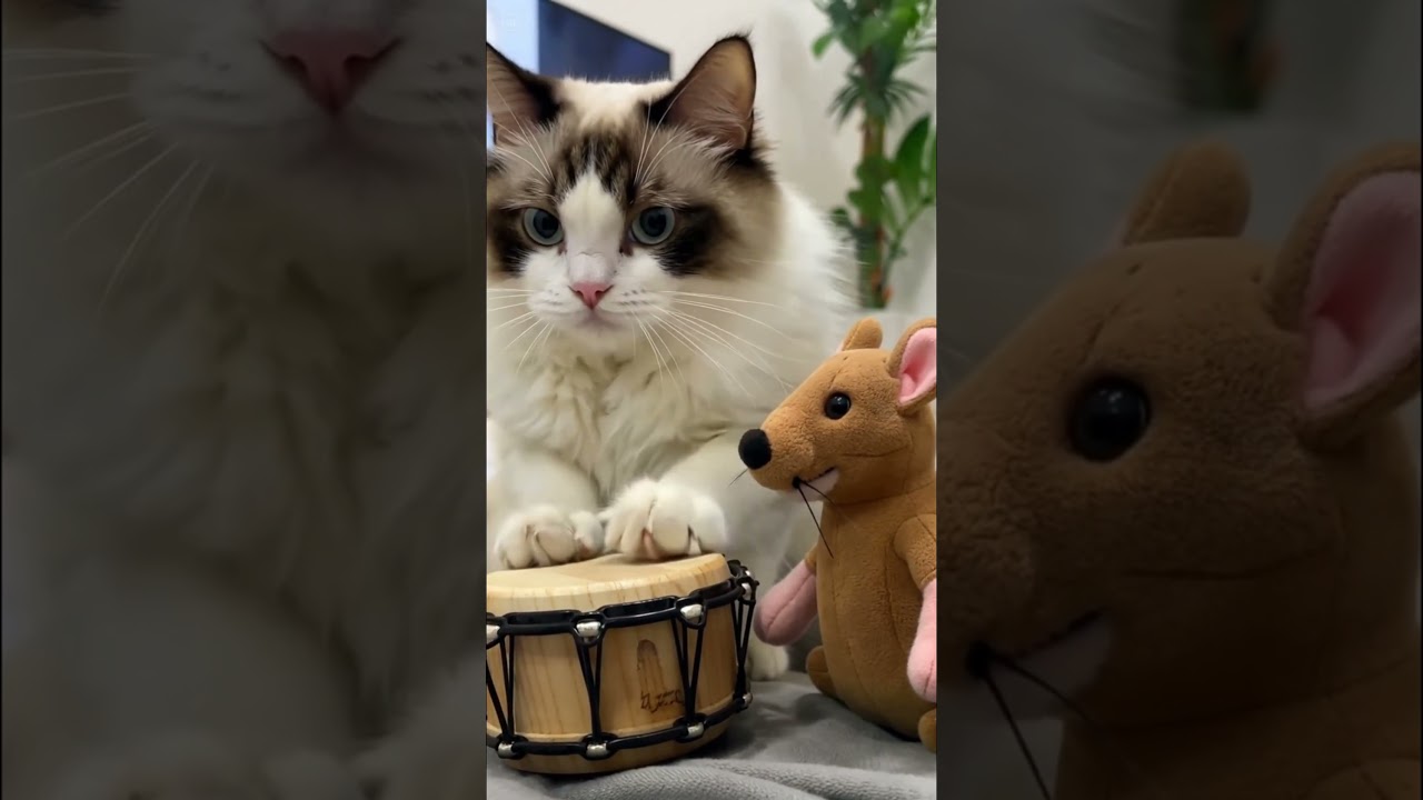 STUNNING! 😱 Snowshoe’s Drumming DESTINY 衝撃！🥁😱 スノーシューのドラマードリーム #shorts #snowshoecat #drummer
