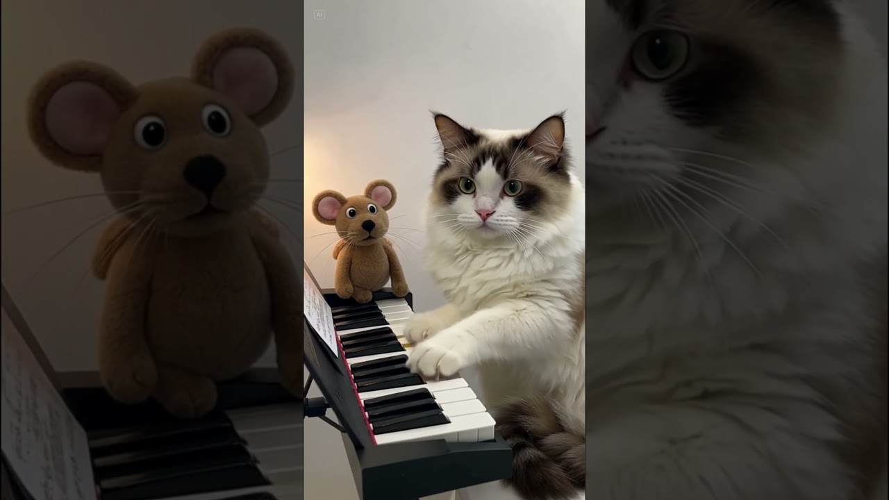 SHOCKING! 😱 Snowshoe Cat Pianist GOES VIRAL! 😲🎼 スノーシュー天才🐱🎼‼️#shorts #snowshoecat #pianist