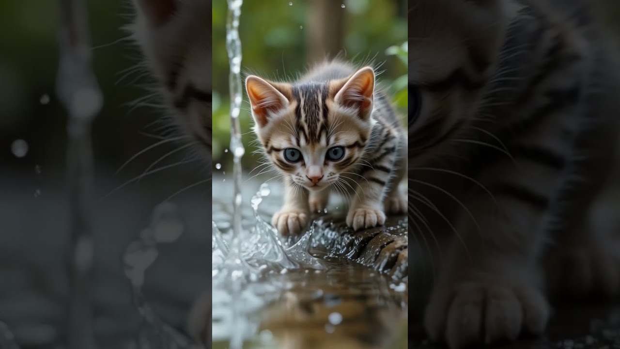 “Slowmo jump, tiny paws!” #cat #petshorts #kitten #tailtok #youtubeshorts #petslife #shortsfeed