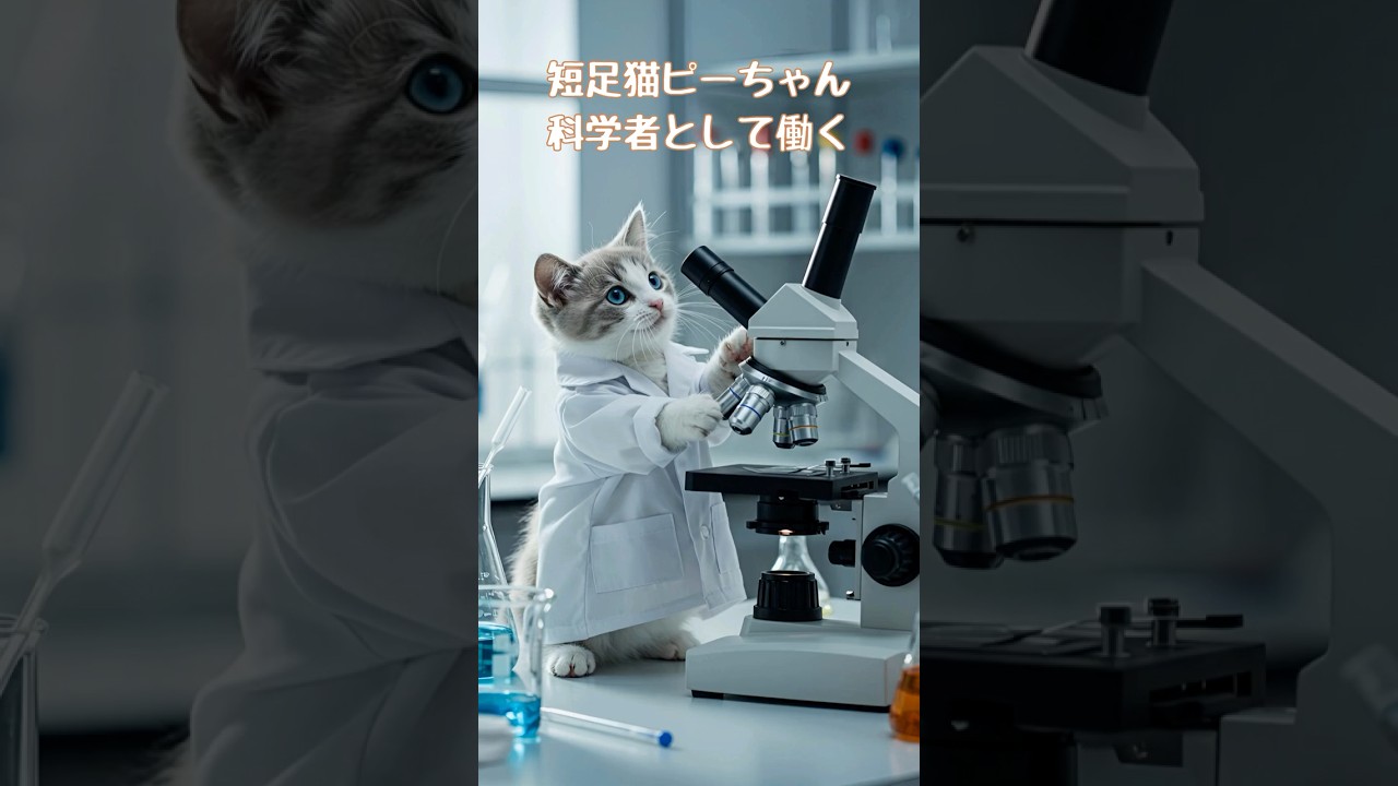 ピーちゃん、科学者として働く🧑‍🔬 #shorts #cat #cute