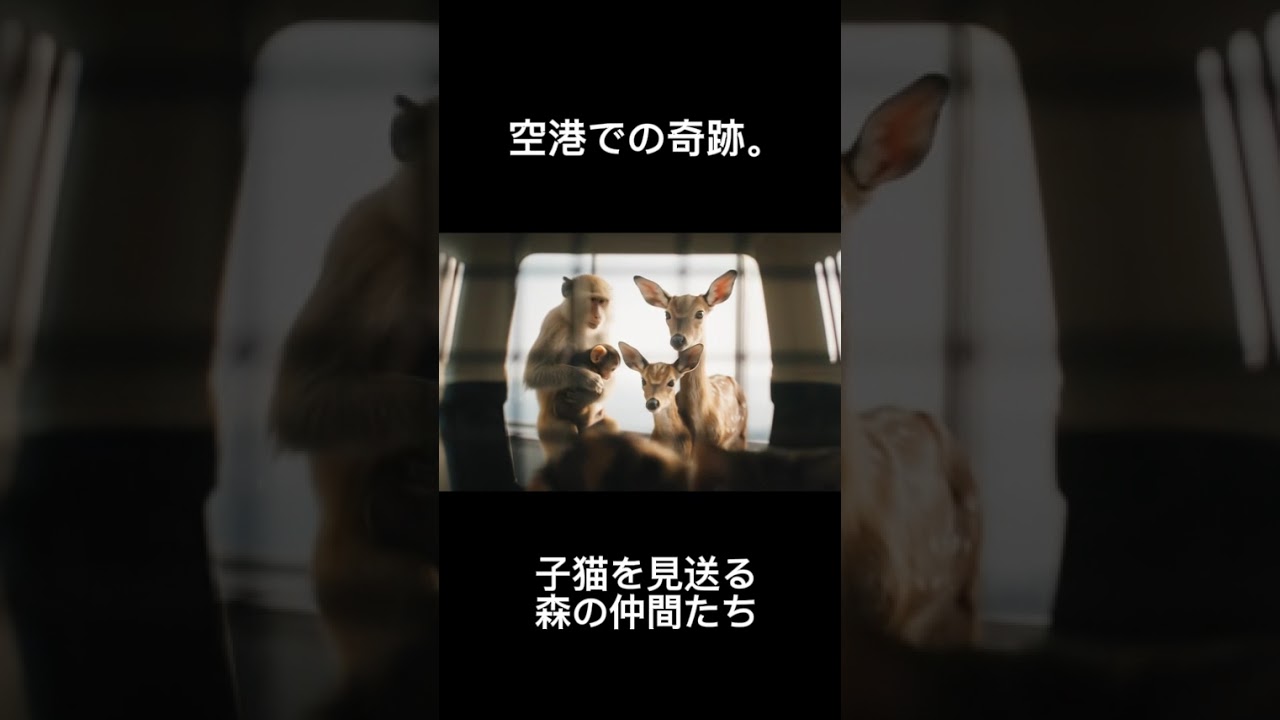 AI 空港での奇跡。子猫を見送る森の仲間たち