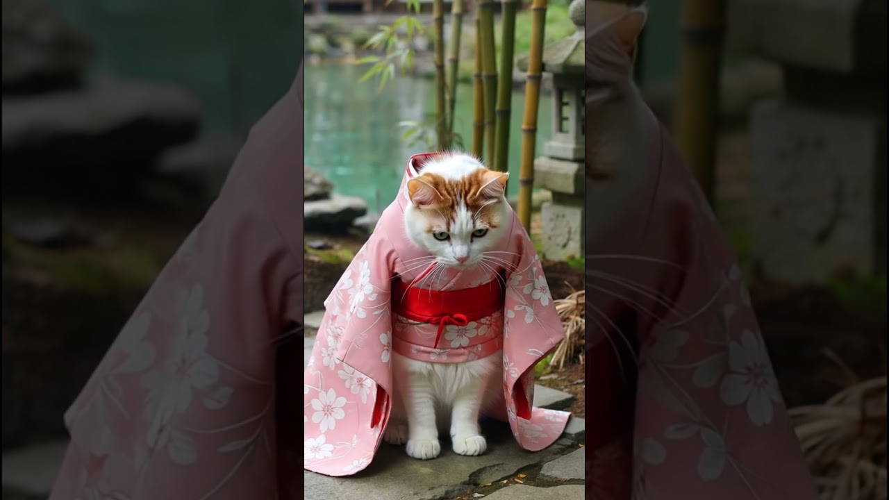 🌸 Kimono Snowshoe says Arigato! 🎐キモノ スノーシュー「ありがとう」🌸#shorts #snowshoecat #kimono